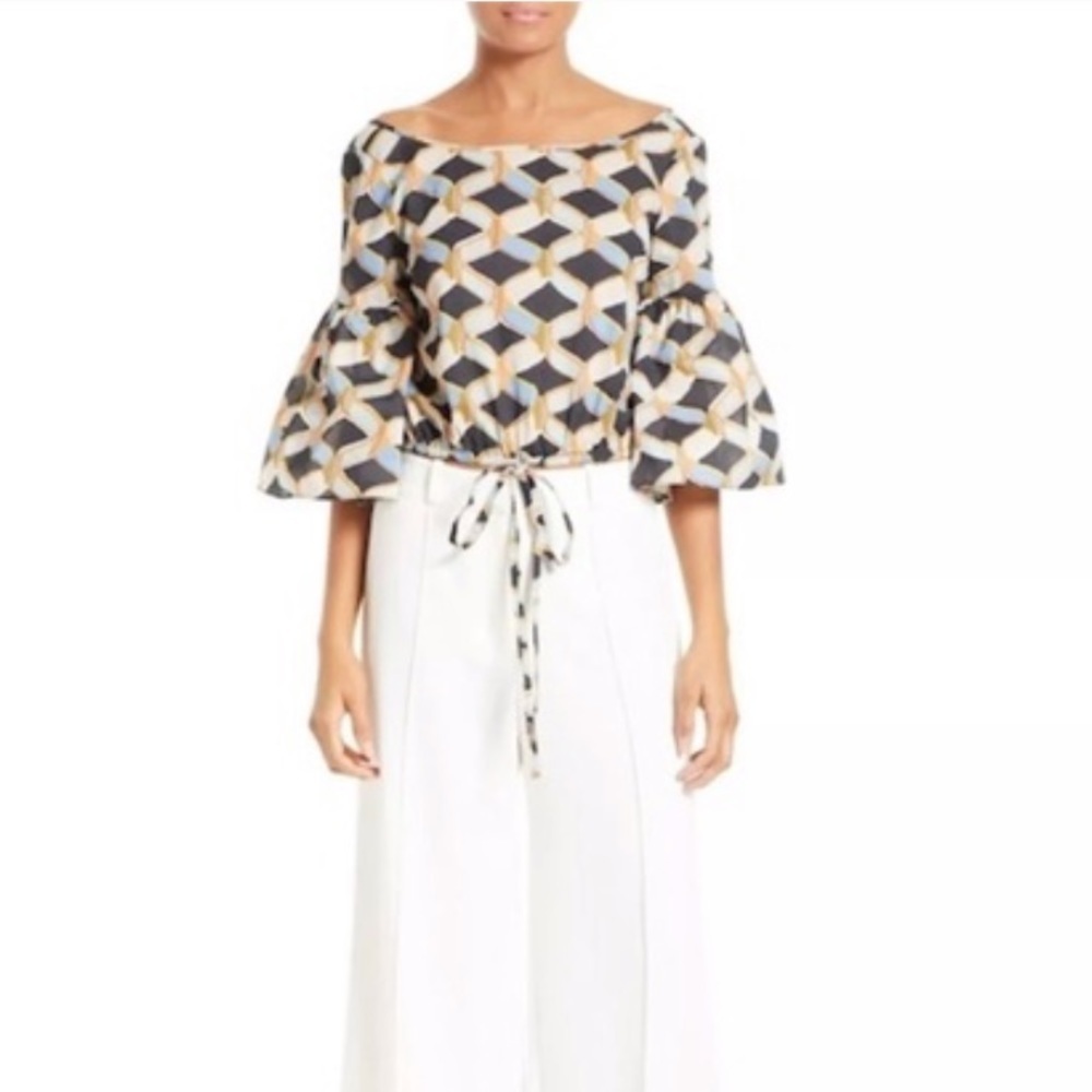 MILLY Lydia chain print cropped top